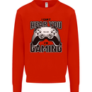 I Can't Hear You Im Gaming Funny Gamer Kids Sweatshirt Jumper Bright Red