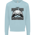 I Can't Hear You Im Gaming Funny Gamer Kids Sweatshirt Jumper Light Blue