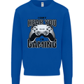 I Can't Hear You Im Gaming Funny Gamer Kids Sweatshirt Jumper Royal Blue