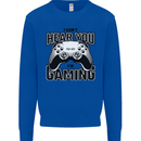 I Can't Hear You Im Gaming Funny Gamer Kids Sweatshirt Jumper Royal Blue