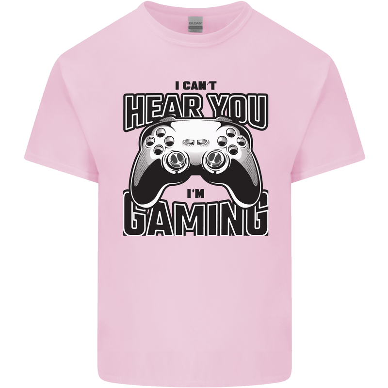 I Can't Hear You Im Gaming Funny Gamer Kids T-Shirt Childrens Light Pink