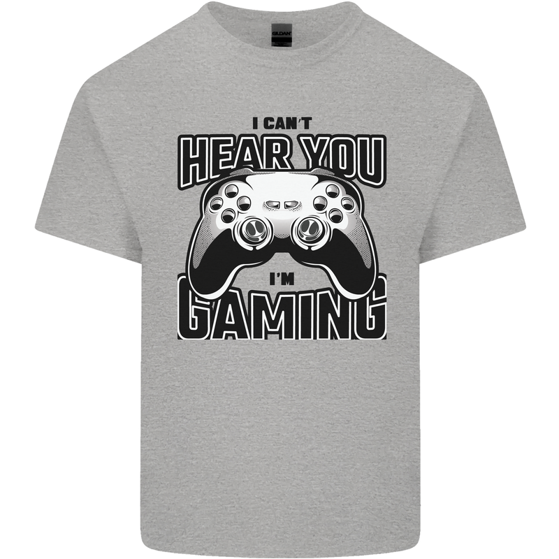 I Can't Hear You Im Gaming Funny Gamer Kids T-Shirt Childrens Sports Grey