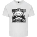 I Can't Hear You Im Gaming Funny Gamer Kids T-Shirt Childrens White