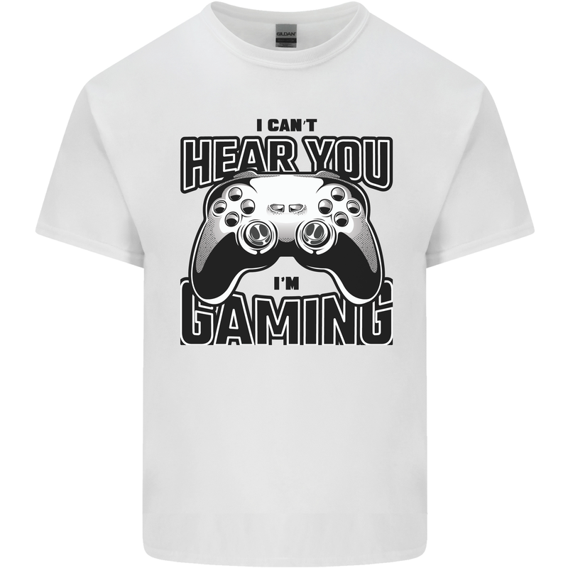 I Can't Hear You Im Gaming Funny Gamer Kids T-Shirt Childrens White