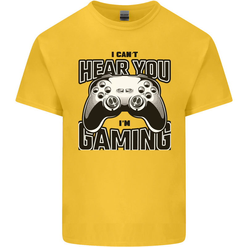I Can't Hear You Im Gaming Funny Gamer Kids T-Shirt Childrens Yellow