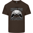 I Can't Hear You Im Gaming Funny Gamer Mens Cotton T-Shirt Tee Top Dark Chocolate
