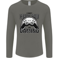 I Can't Hear You Im Gaming Funny Gamer Mens Long Sleeve T-Shirt Charcoal