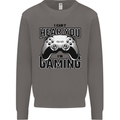 I Can't Hear You Im Gaming Funny Gamer Mens Sweatshirt Jumper Charcoal