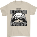 I Can't Hear You Im Gaming Funny Gamer Mens T-Shirt 100% Cotton Sand