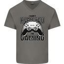 I Can't Hear You Im Gaming Funny Gamer Mens V-Neck Cotton T-Shirt Charcoal