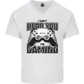 I Can't Hear You Im Gaming Funny Gamer Mens V-Neck Cotton T-Shirt White