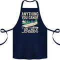 I Canoe Better Funny Canoeing Kayaking Kayak Cotton Apron 100% Organic Navy Blue