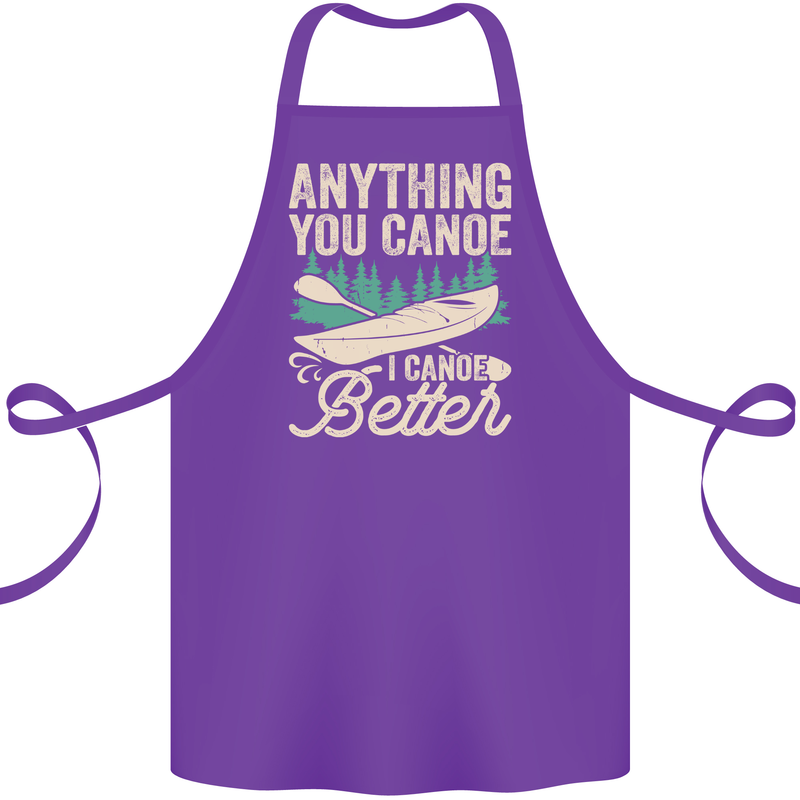 I Canoe Better Funny Canoeing Kayaking Kayak Cotton Apron 100% Organic Purple