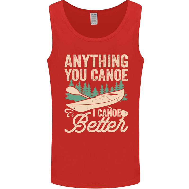 I Canoe Better Funny Canoeing Kayaking Kayak Mens Vest Tank Top Red