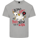 I Didn't Fart My Butt Blew You a Kiss Funny Dog Mens Cotton T-Shirt Tee Top Sports Grey