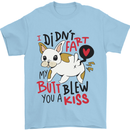I Didn't Fart My Butt Blew You a Kiss Funny Dog Mens T-Shirt 100% Cotton Light Blue