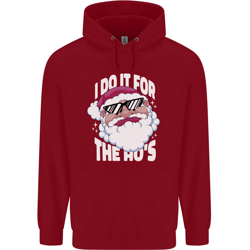 I Do It for the HO's Funny Christmas Santa Xmas Childrens Kids Hoodie Red