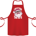 I Do It for the HO's Funny Christmas Santa Xmas Cotton Apron 100% Organic Red