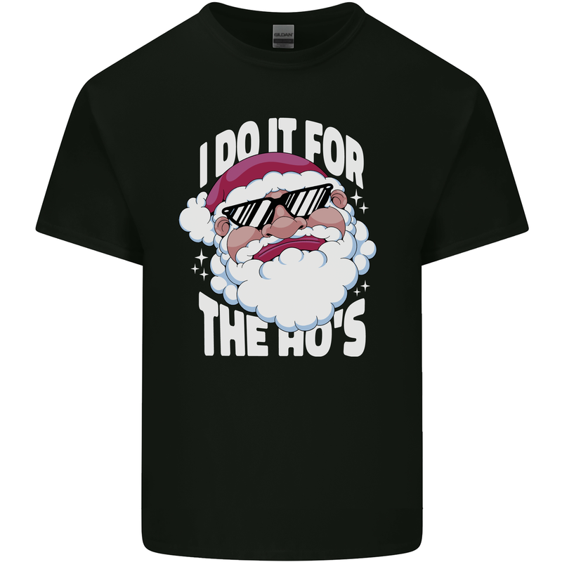 I Do It for the HO's Funny Christmas Santa Xmas Kids T-Shirt Childrens Black