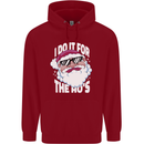 I Do It for the HO's Funny Christmas Santa Xmas Mens 80% Cotton Hoodie Red
