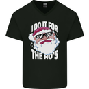 I Do It for the HO's Funny Christmas Santa Xmas Mens V-Neck Cotton T-Shirt Black