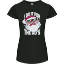 I Do It for the HO's Funny Christmas Santa Xmas Womens Petite Cut T-Shirt Black