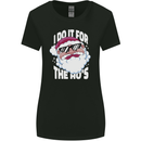 I Do It for the HO's Funny Christmas Santa Xmas Womens Wider Cut T-Shirt Black