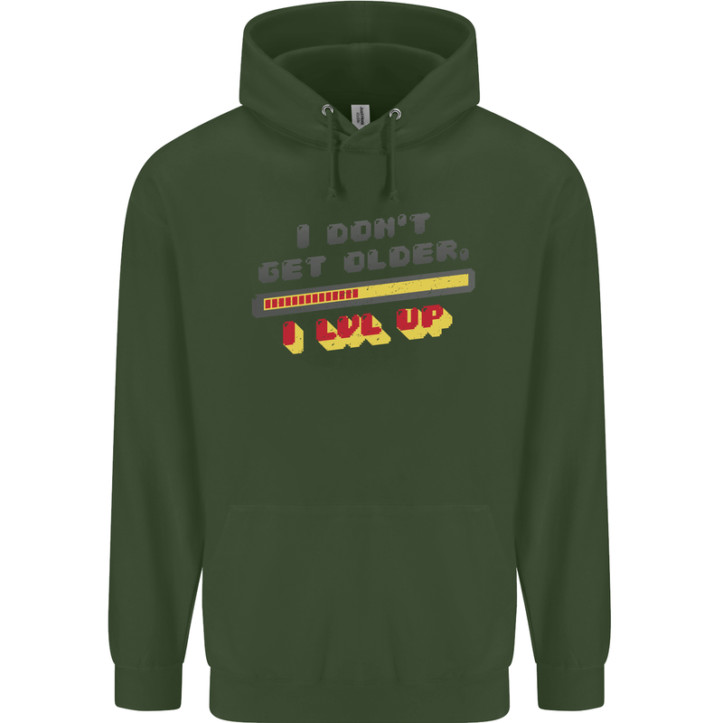I Don't Get Older Funny Gaming Gamer Birthday Childrens Kids Hoodie Forest Green