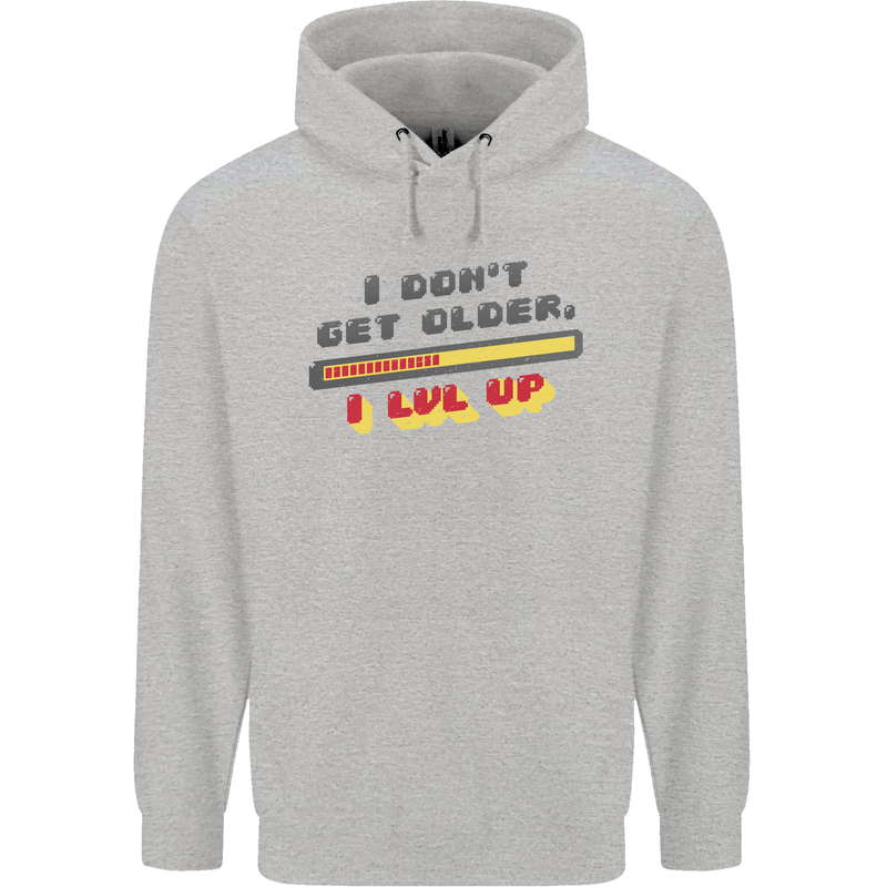 I Don't Get Older Funny Gaming Gamer Birthday Childrens Kids Hoodie Sports Grey