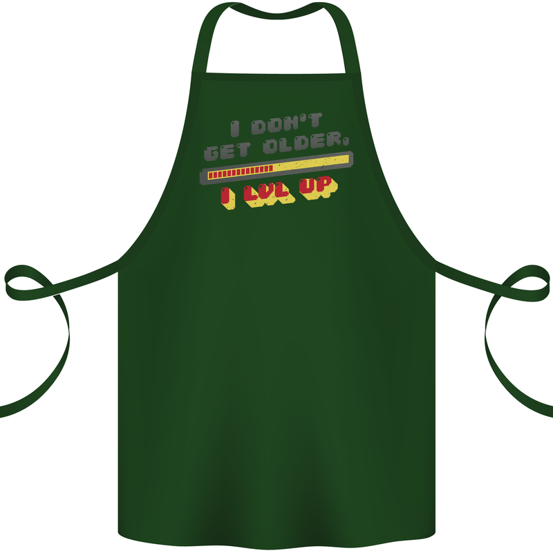 I Don't Get Older Funny Gaming Gamer Birthday Cotton Apron 100% Organic Forest Green