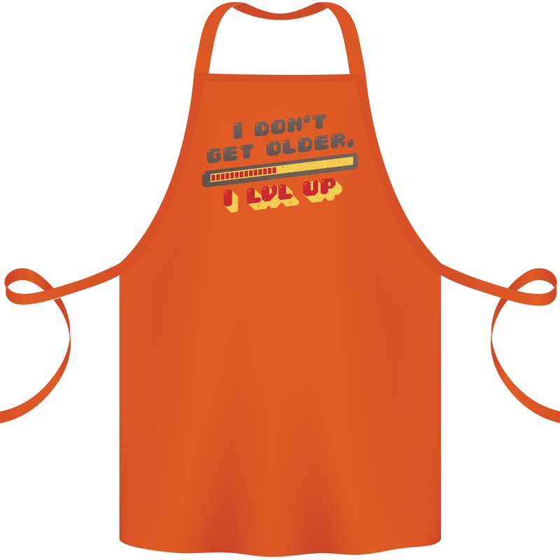 I Don't Get Older Funny Gaming Gamer Birthday Cotton Apron 100% Organic Orange