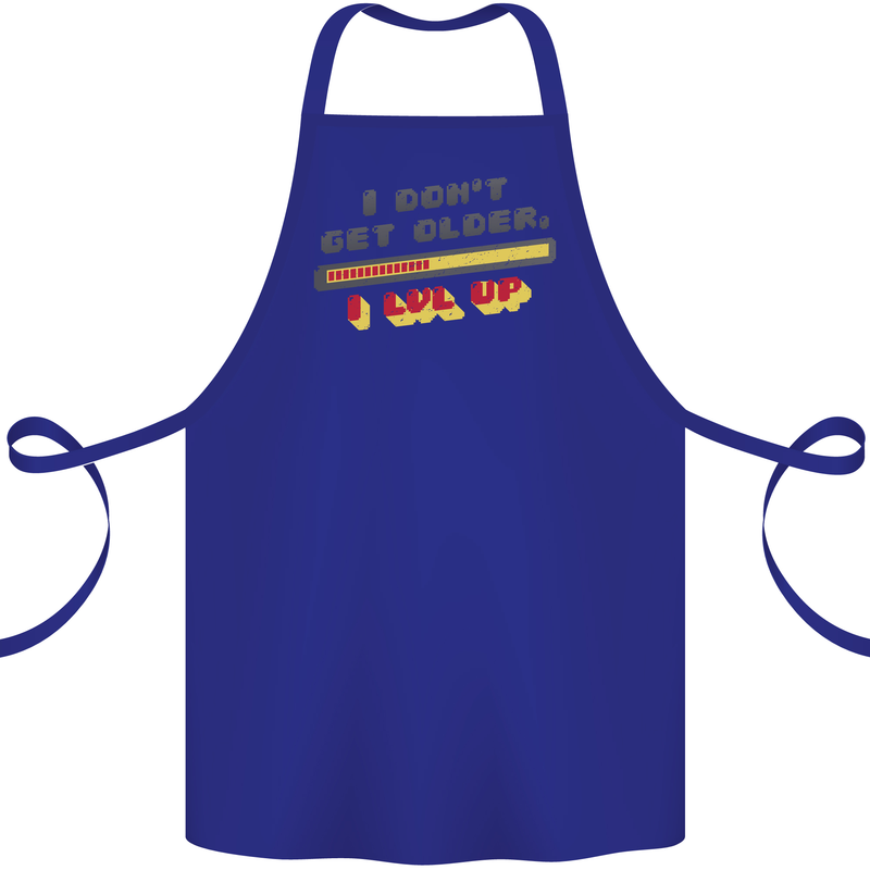 I Don't Get Older Funny Gaming Gamer Birthday Cotton Apron 100% Organic Royal Blue