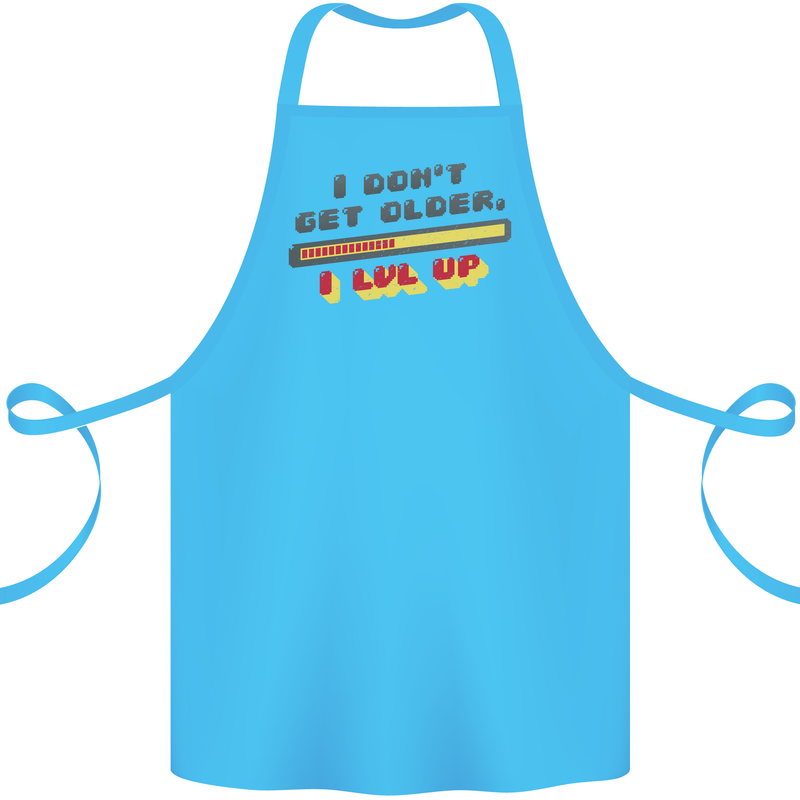 I Don't Get Older Funny Gaming Gamer Birthday Cotton Apron 100% Organic Turquoise
