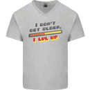 I Don't Get Older Funny Gaming Gamer Birthday Mens V-Neck Cotton T-Shirt Sports Grey