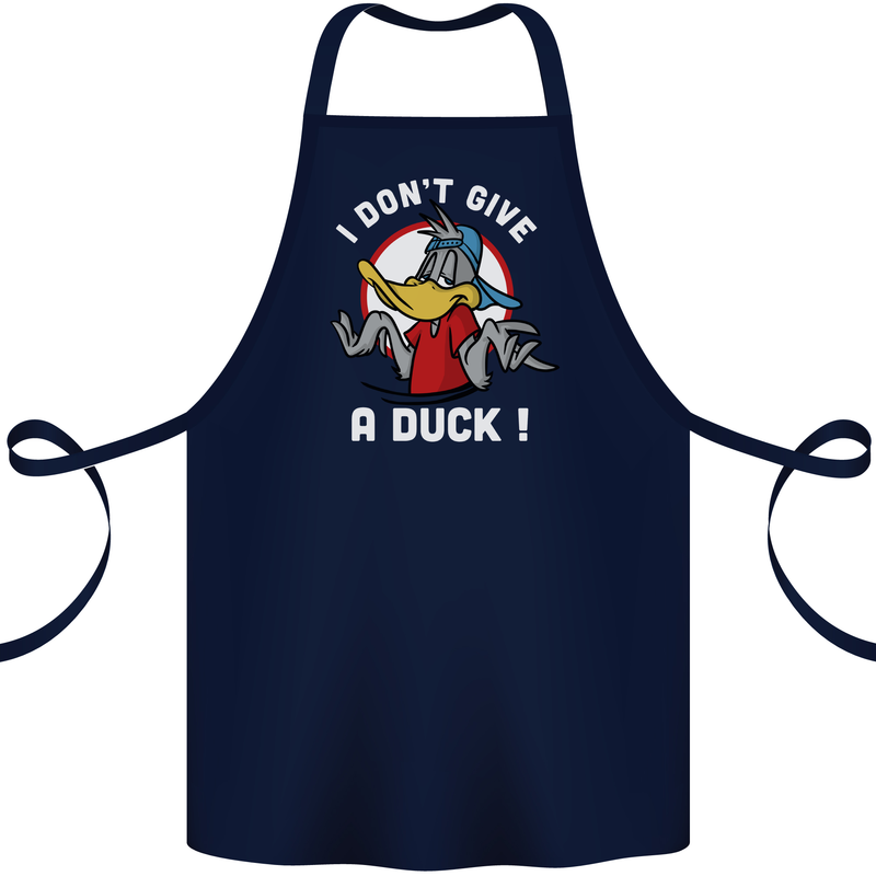 I Don't Give a Duck Funny Offensive Joke Rude Cotton Apron 100% Organic Navy Blue