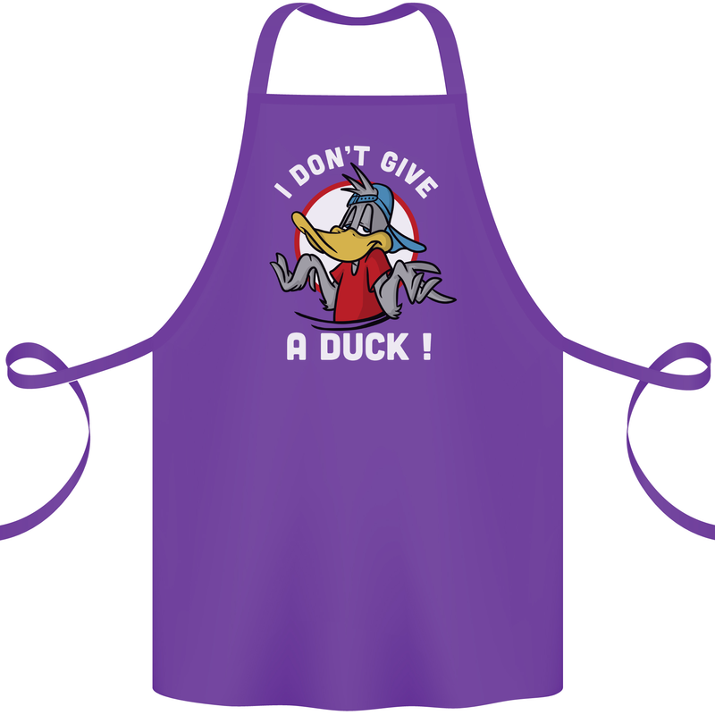 I Don't Give a Duck Funny Offensive Joke Rude Cotton Apron 100% Organic Purple