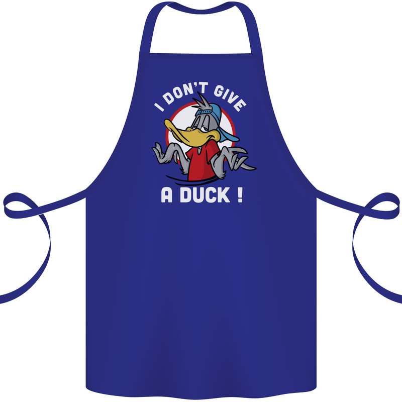 I Don't Give a Duck Funny Offensive Joke Rude Cotton Apron 100% Organic Royal Blue