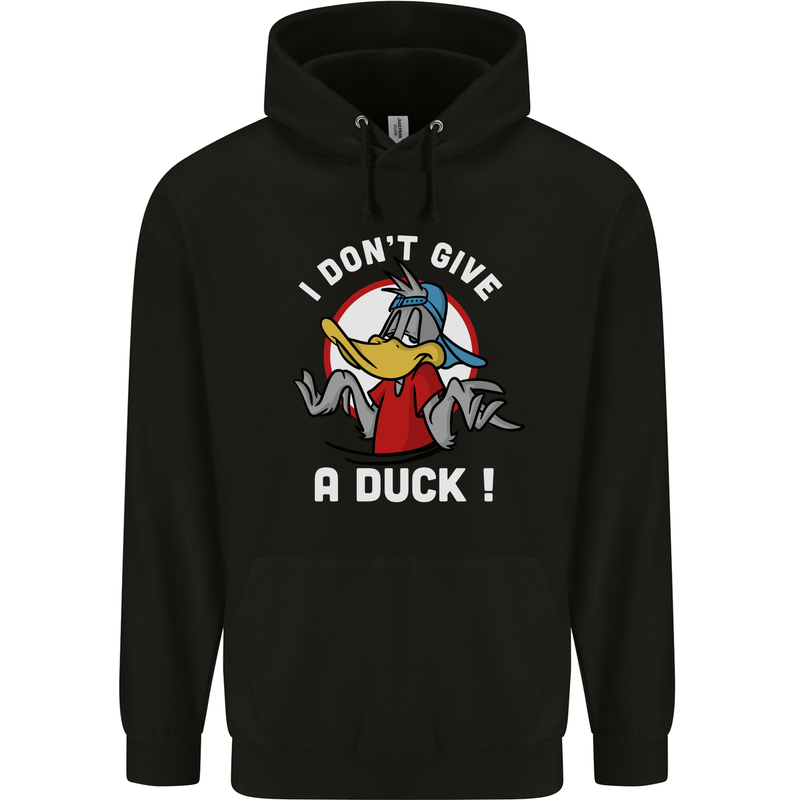 I Don't Give a Duck Funny Offensive Joke Rude Mens 80% Cotton Hoodie Black