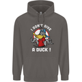 I Don't Give a Duck Funny Offensive Joke Rude Mens 80% Cotton Hoodie Charcoal