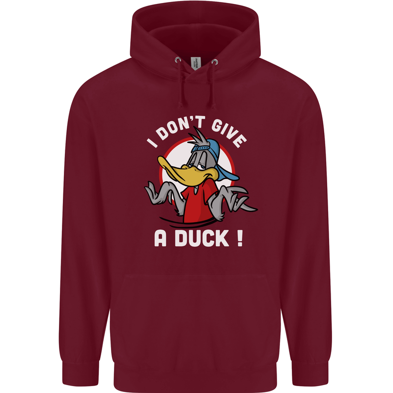 I Don't Give a Duck Funny Offensive Joke Rude Mens 80% Cotton Hoodie Maroon
