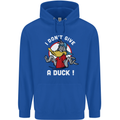 I Don't Give a Duck Funny Offensive Joke Rude Mens 80% Cotton Hoodie Royal Blue