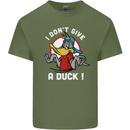 I Don't Give a Duck Funny Offensive Joke Rude Mens Cotton T-Shirt Tee Top Military Green