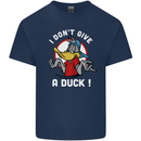 I Don't Give a Duck Funny Offensive Joke Rude Mens Cotton T-Shirt Tee Top Navy Blue