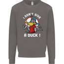 I Don't Give a Duck Funny Offensive Joke Rude Mens Sweatshirt Jumper Charcoal