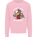 I Don't Give a Duck Funny Offensive Joke Rude Mens Sweatshirt Jumper Light Pink