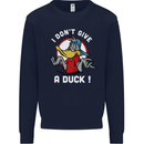 I Don't Give a Duck Funny Offensive Joke Rude Mens Sweatshirt Jumper Navy Blue