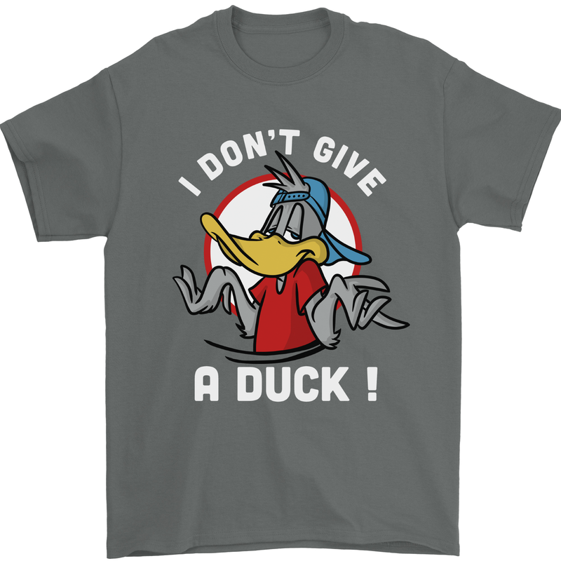 I Don't Give a Duck Funny Offensive Joke Rude Mens T-Shirt 100% Cotton Charcoal
