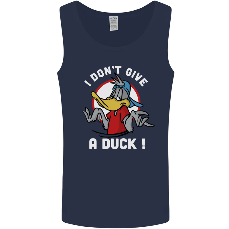 I Don't Give a Duck Funny Offensive Joke Rude Mens Vest Tank Top Navy Blue