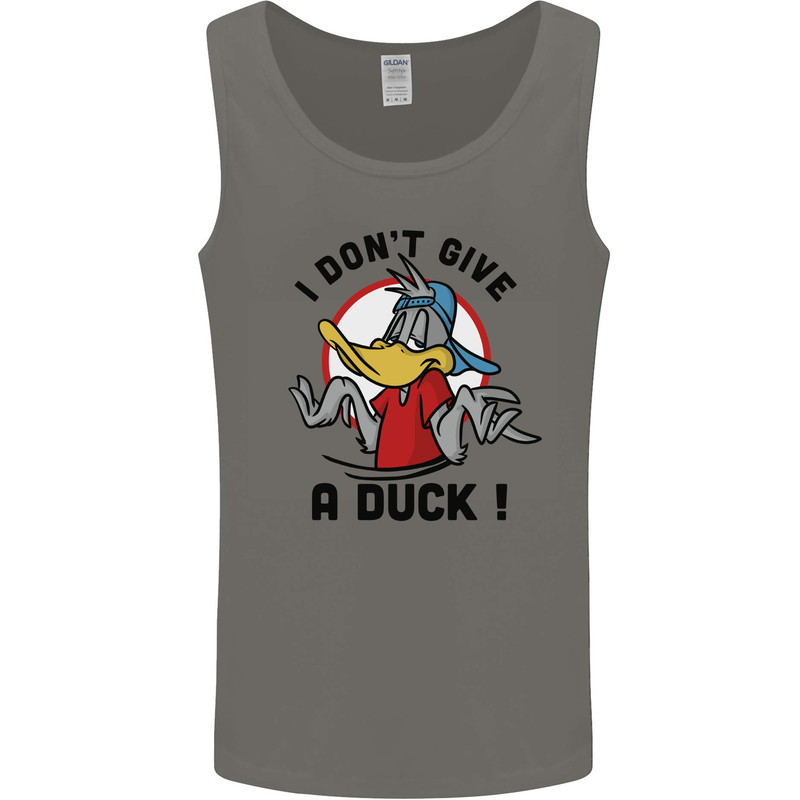I Don't Give a Duck Funny Offensive Rude Joke Mens Vest Tank Top Charcoal