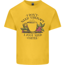 I Don't Need Therapy Just Coffee Funny Kids T-Shirt Childrens Yellow
